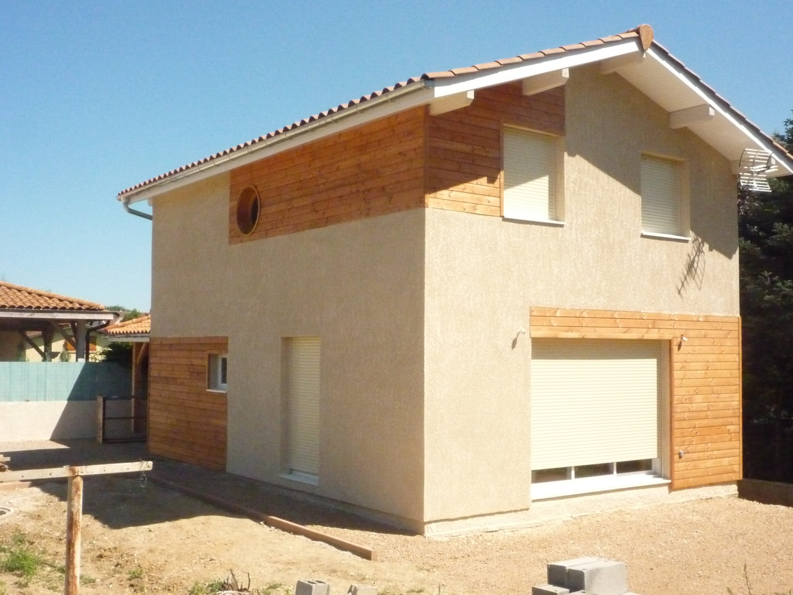 maison ossature bois bardage mixte