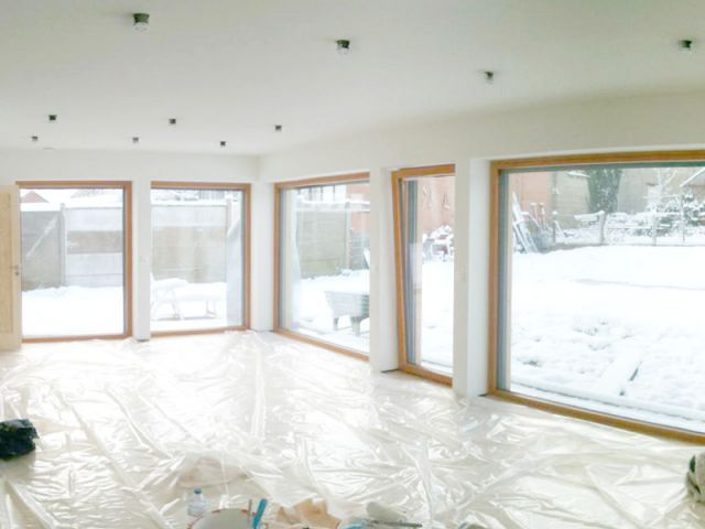 Intérieur maison ossature bois