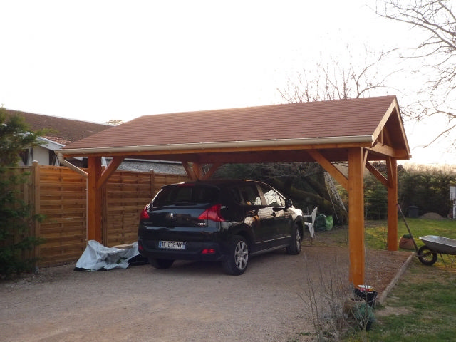 Car port bois 2 pans