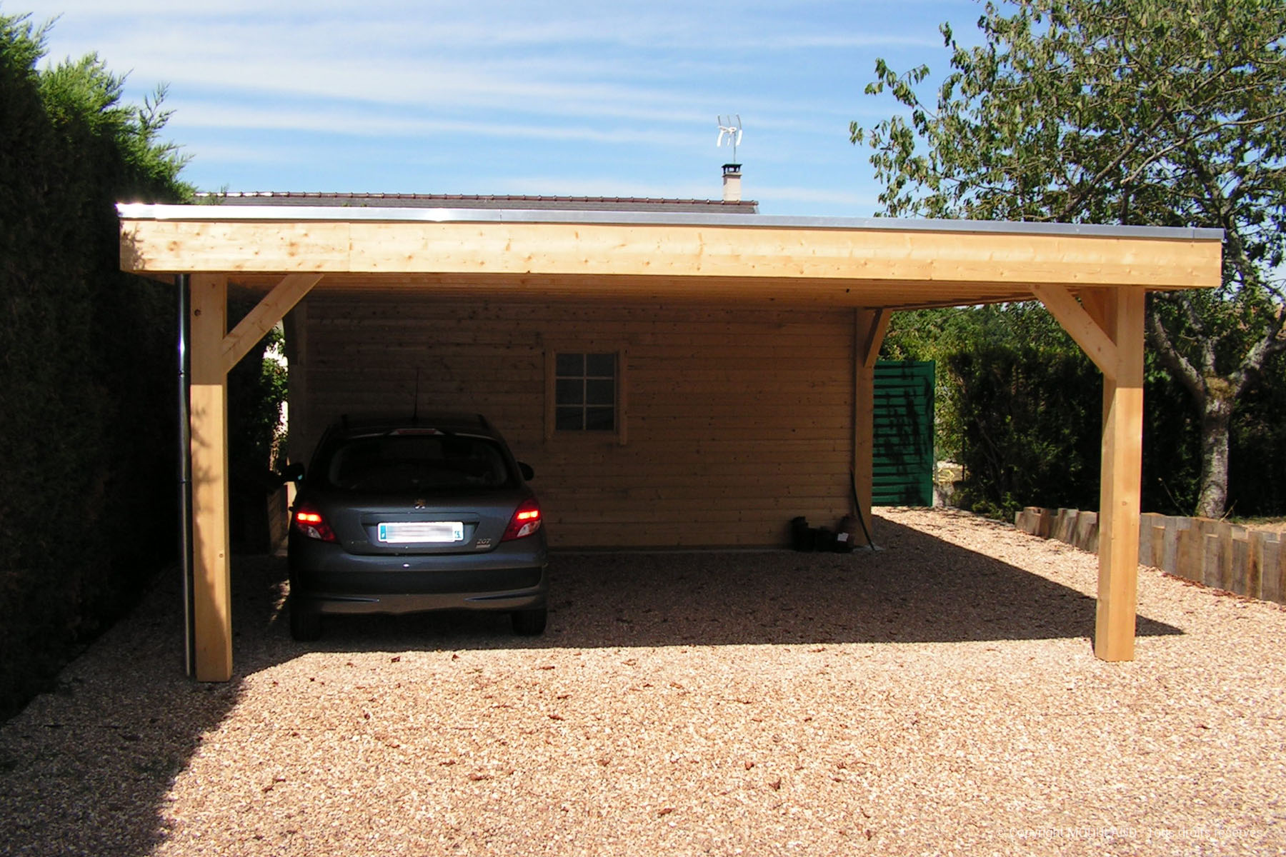 Car port toit acrotere adaptés sur mesure